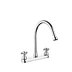 8" Double Cross Handles Brass Chroming Kitchen Bar Faucet